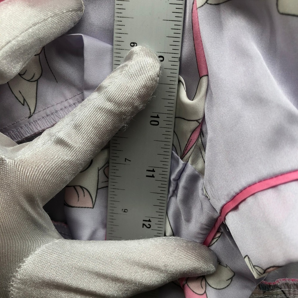 Disney Primark Marie Aristocats Pajama Set Womens Small Purple Satin Shorts - Picture 8 of 13
